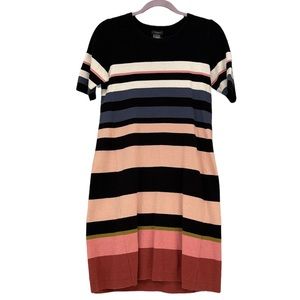 Ann Taylor striped short sleeve knee length dress - size small